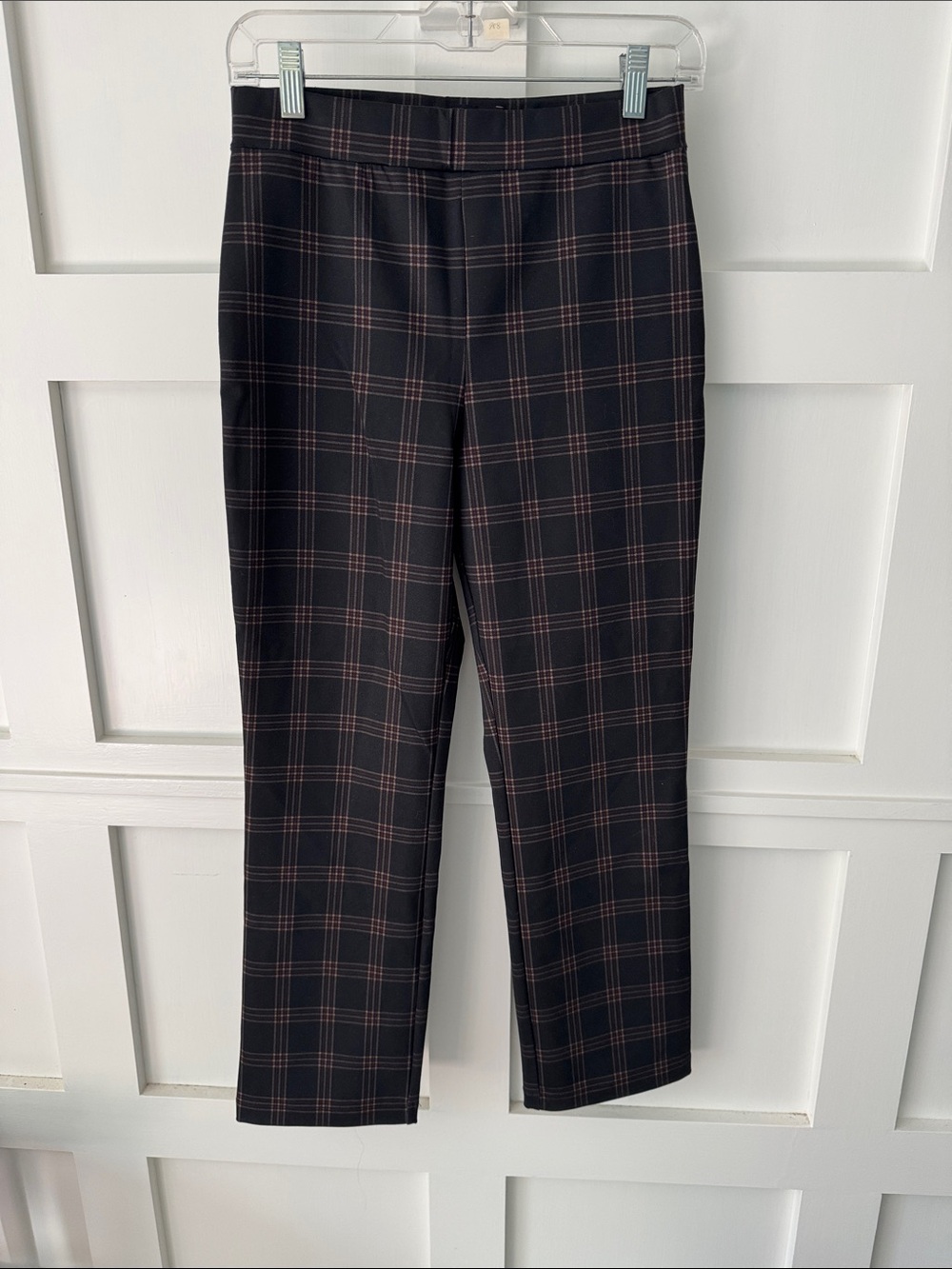 Sanctuary Black Plaid Women’s Dress Pants - Slim Straight Fit